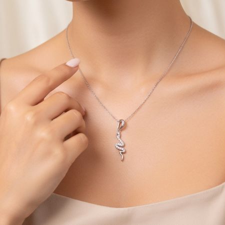 گردنبند نقره زنانه مار