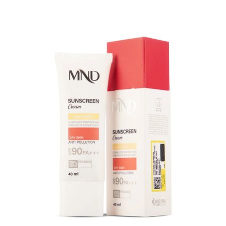 کرم ضد آفتاب با فاکتور حفاظتی 90 (SPF 90) بـژ روشن ام ان دی مناسب پوست خشک