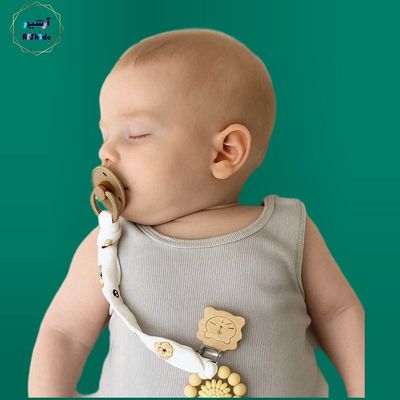 بندپستانک نوزادی عمده 12عددی مدل پارچه موسلین گیره چوبی