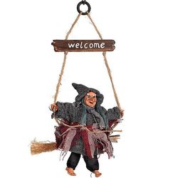 آویز جادوگر هالووینی با تابلو Welcome ارتفاع 20 cm