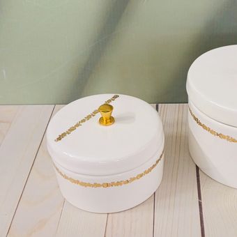 قندان سرامیکی طرح گل طلا
