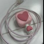 محافظ شارژر قلبی سهبعدی صورتی (مدل UK)