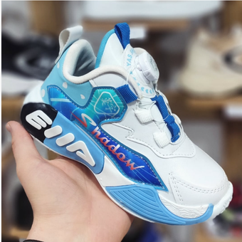 کفش ایلیا شادو پمپی (بند پیچی) سفید آبی