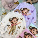 بلوز تک دخترانه آستین فینگردار دخترک خندان سایز 45 تا 60