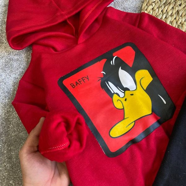 ست هودی شلوار طرح اردک سایز 45 تا 55