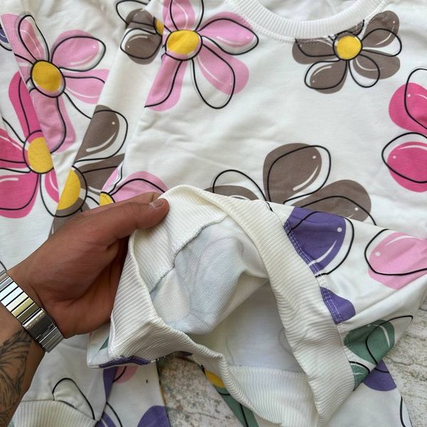 ست بلوز شلوار دخترانه طرح گل سایز 40 تا 55