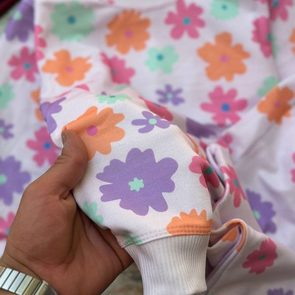 ست بلوز شلوار دخترانه طرح گل سایز 40 تا 55