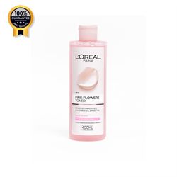 تونر پاک کننده لورآل L'Oréal اورجینال L'Oreal Paris Fine Flowers Cleansing Toner مناسب پوست نرمال تا خشک حساس 400 میل