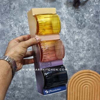 لیوان سه عددی leia پاشاباغچه رنگی 96899