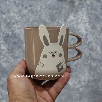لیوان خرگوشی پلاستیکی نسکافه ای