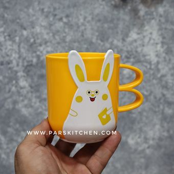 لیوان خرگوشی پلاستیکی زرد