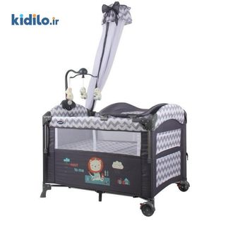 تخت و پارک کول بیبی طرح شیر مدل‬ ‫Coolbaby 3909‬ - طوسی
