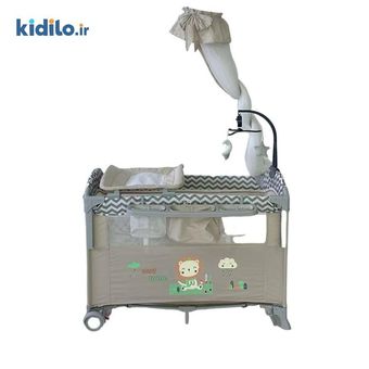 تخت و پارک کول بیبی طرح شیر مدل‬ ‫Coolbaby 3909‬ - کرم