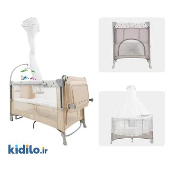 تخت و پارک کول بیبی طرح ماه و ستاره مدل‬ ‫Coolbaby 916202‬ - کرم