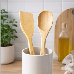 ست کفگیر و ملاقه بامبو