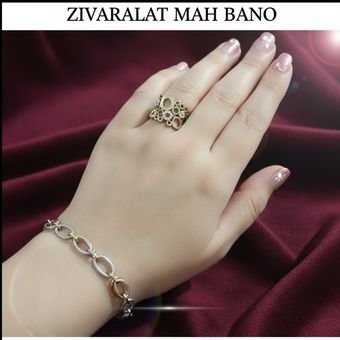 دستبند زنانه مدل حلقه دورنگMAH_BANO