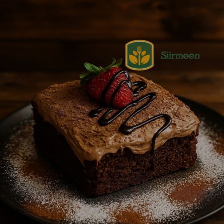 کیک شکلاتی با گارنیش خامه شکلات(کیک کامل)