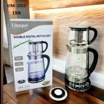 چای ساز یونیک مدل UM255 ظرفیت 2.5 لیتر با کتری پیرکس و پنل لمسی