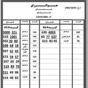 سیم کارت 912 کد 5و6 به همراه قیمت