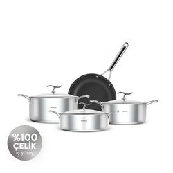 ست قابلمه 7 پارچه استیل کاراجا مدل Plasma Steel 316+ 3Ply
