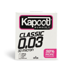 کاندوم بسیار نازک کاپوت Kapoot مدل Classic 0.03 // بسته 3 عددی