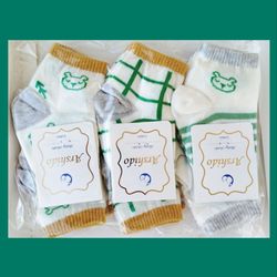 جوراب نوزادی عمده 12جفتی پنبه.نیمساق نوزادی و ساقدار نوزادی