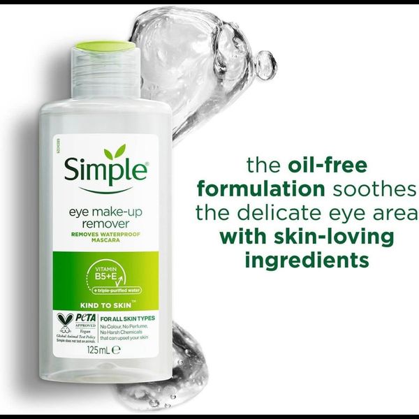 پاک کننده آرایش چشم سیمپل مدل Waterproof Mascara Vitamin B5+E Triple حجم 125 میل اصل انگلستان