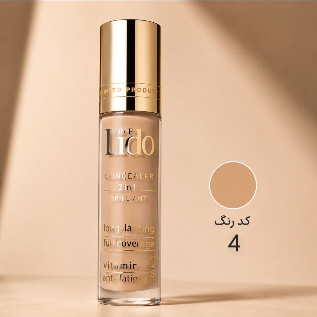 کانسیلر 2 در 1 لیدو Lido Brilliant Concealer شماره 4 رنگ بژ عسلی