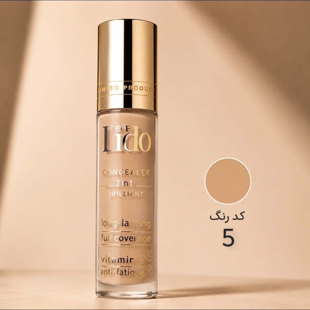 کانسیلر 2 در 1 لیدو Lido Brilliant Concealer شماره 5 رنگ کاراملی گرم