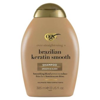 شامپو او جی ایکس OGX کراتین مدل brazilian keratin smooth ساخت آمریکا حجم 385 میلی لیتر
