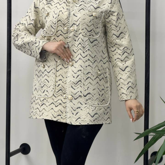 مانتو کتی ژاکارد مروارید