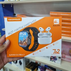 ساعت هوشمند KW95 Ultra 3 به همراه ایرپاد پرو 2 و 7 بند