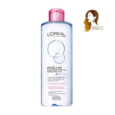 میسلار واتر لورال مدل محلول پاک کننده آرایش مخصوص پوست های نرمال و خشک حجم 400 میل اصل فرانسه