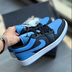 کتونی جردن وان لو بلک بلو - Aj1 low black university blue