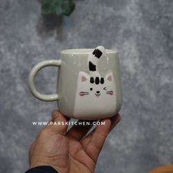 ماگ سرامیکی گربه طوسی