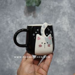 ماگ سرامیکی گربه مشکی