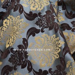 زیرسفره مخمل ضخیم 8نفره گل طلایی ترک