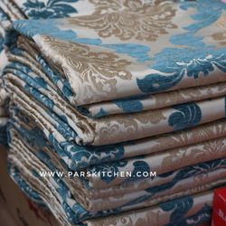 زیرسفره ضخیم 8نفره ساتن طلایی ترک