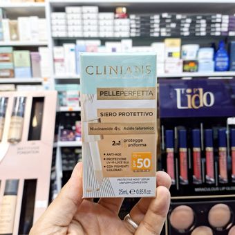 سرم ضد آفتاب رنگی چندمنظوره کلینیانس SPF50 حاوی نیاسینامید 4٪ و اسید هیالورونیک، حجم 25 میلی‌لیتر