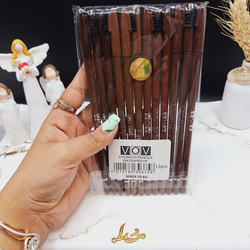 مداد ابرو بسته 12 عددی همراه با فرچه برند واو VOV اورجینال کد 3758