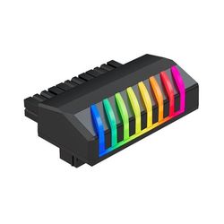 مبدل کابل پاور 24 پین مادربرد 90 درجه RGB | مبدل کانکتور برق کیس گیمینگ با نورپردازی آدرس‌پذیر برای مدیریت کابل