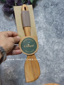 کفگیر چوبی لبه گرد دسته سیلیکون یونیک 1110