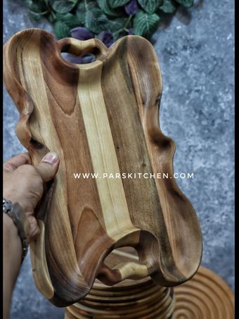 سینی چوبی دفرمه روستیک گردو