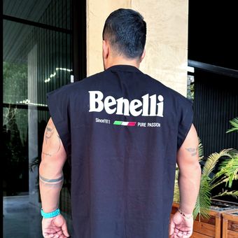 تیشرت وست کاور مدل benelii رنگ مشکی در3 سایز