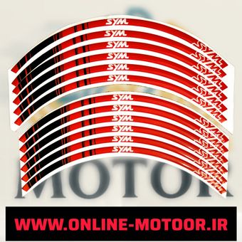 پد برچسب دور رینگ موتورسیکلت مدل W-15-RD مناسب برای اس وای ام SYM بسته 12 عددی