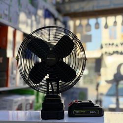پنکه شارژی رومیزی تمام فلز مدل GD-S90 دو باتری 68 ولتی