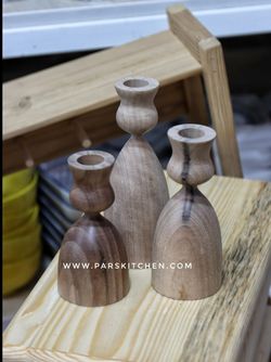 جاشمعی چوب گردو طرح لاله 3سایز