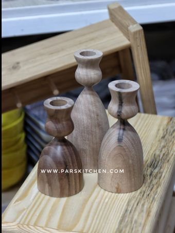 جاشمعی چوب گردو طرح لاله 3سایز
