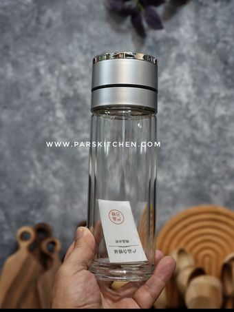 بطری دمنوش شیشه ای دوجداره فشن گلس
