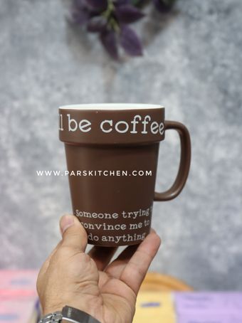 ماگ سرامیکی coffee بلند قهوه ای
